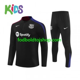 FC Barcelona Børn Sort Sweatshirt Dragt 2024-25